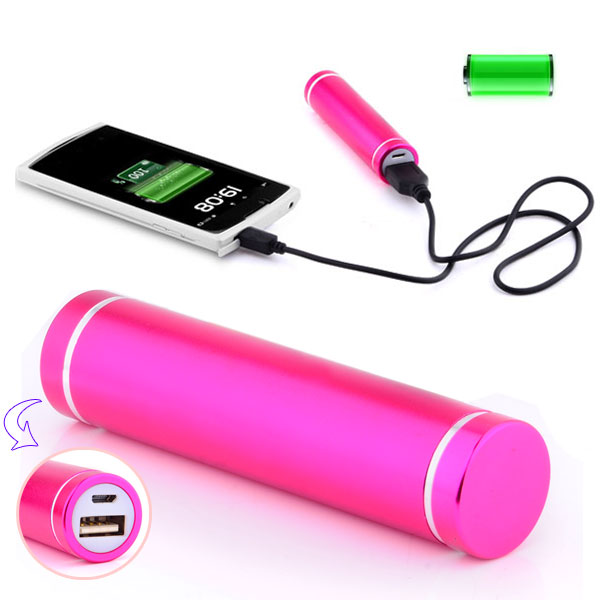 Pink Color Lighter Design 2600 mAh Portable Power Bank