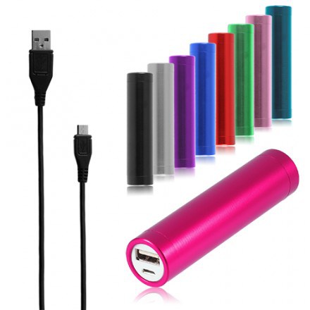 Pink Color Lighter Design 2600 mAh Portable Power Bank - 1