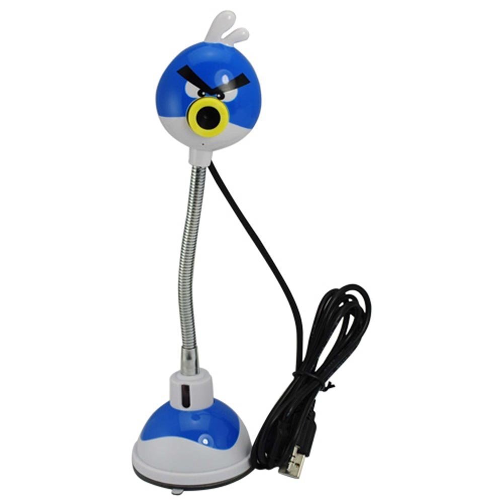 Blue Angry Bird Design 10MP USB Webcam With Microphone