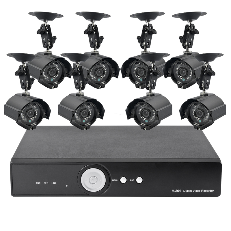Black 2nd Generation 8 Camera Surveillance Kit