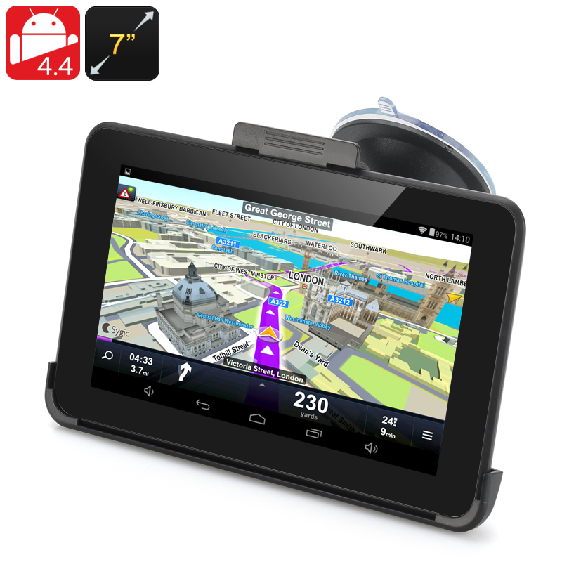 Black 7 Inch Android 4.4 GPS Navigation