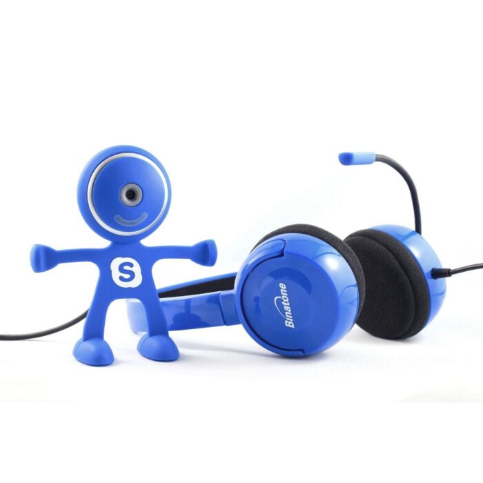 Blue Color Stereo Headset With Webcam