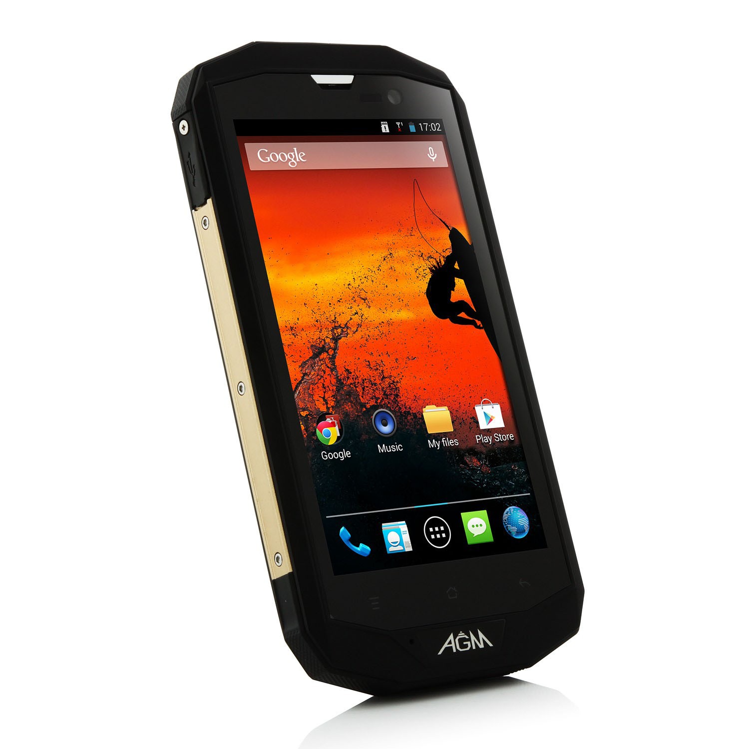 Latest Black 5.0 Inch OS Android 4.4 Rugged Phone