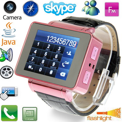 Pink Touch Screen Watch Mobile phone