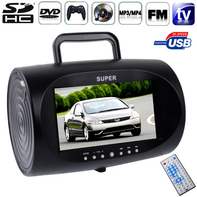 Portable 7.5 Inch DVD Player With USB Interface