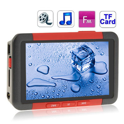 Red 3.0 Inch TFT Screen MP4 Player With FM Radio