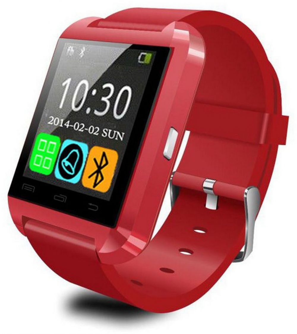 Red Bluetooth Smart Wrist Watch