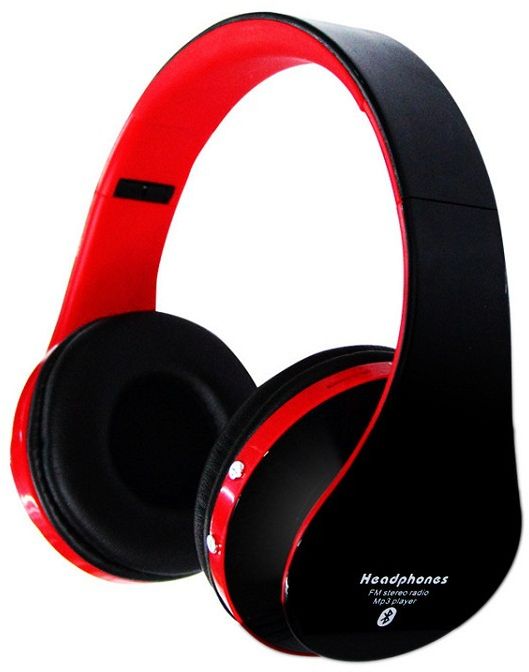 Red Foldable Wireless Stereo Bluetooth Headphone