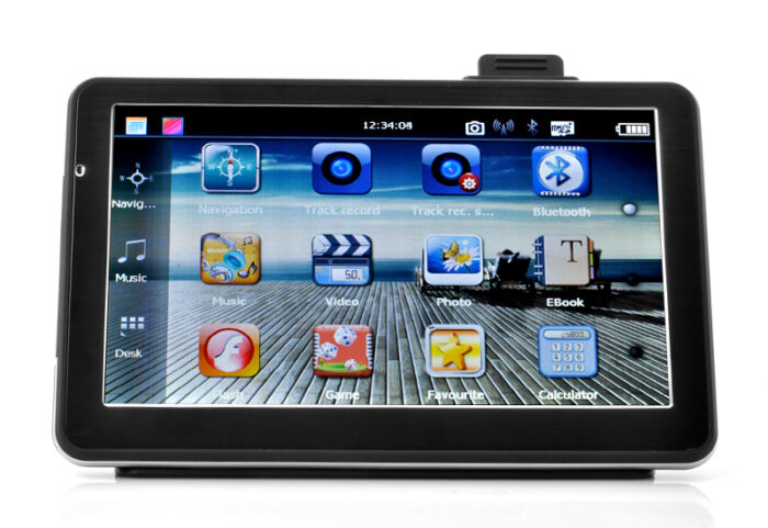Slim Car 7 Inch Touchscreen GPS Navigator With DVR - 1