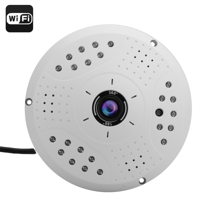 White 3 Megapixel 360 Degree Fisheye IP Camera