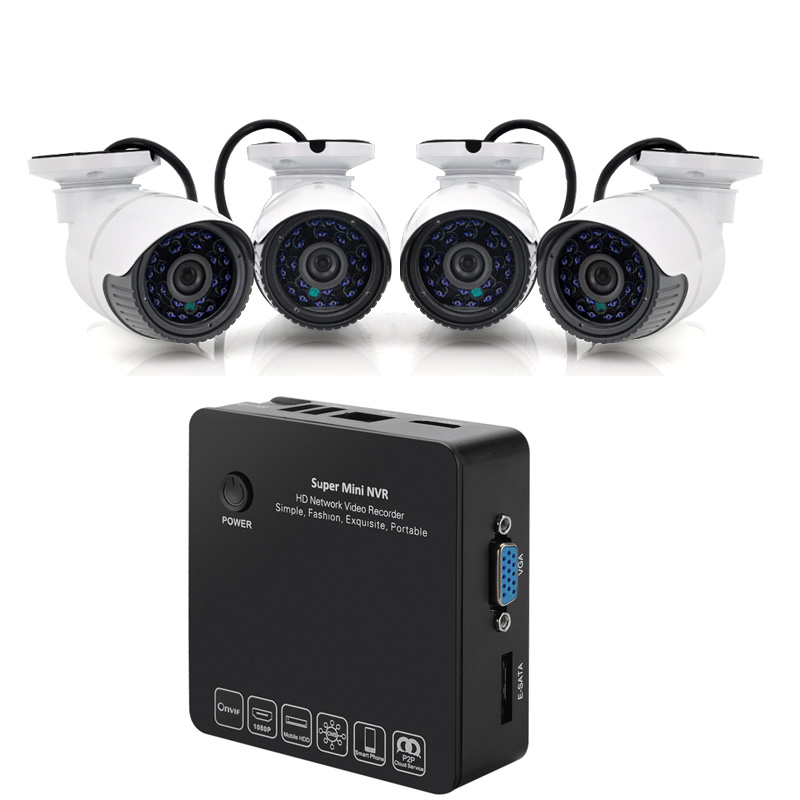 White 4 Channel NVR Security Surveillance Kit