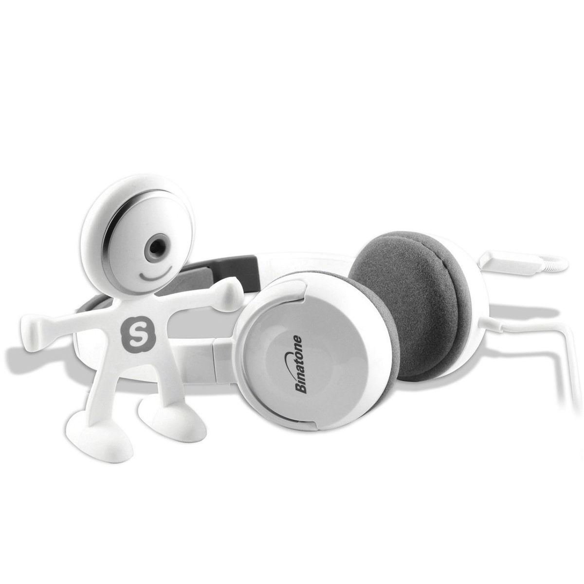 White Color Stereo Headset With Webcam