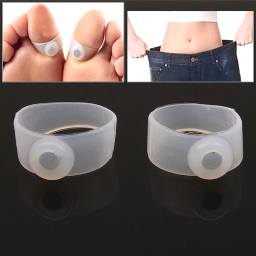 White Magnetic Losing Weight Toe Rings