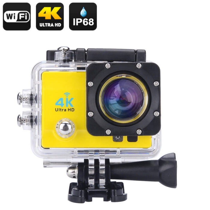 Yellow 2 Inch LCD Display Wi-Fi Waterproof Sports Action Camera - 3