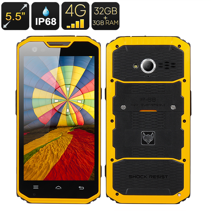 Yellow 5.5 Inch A7 Pro Android Rugged Smartphone