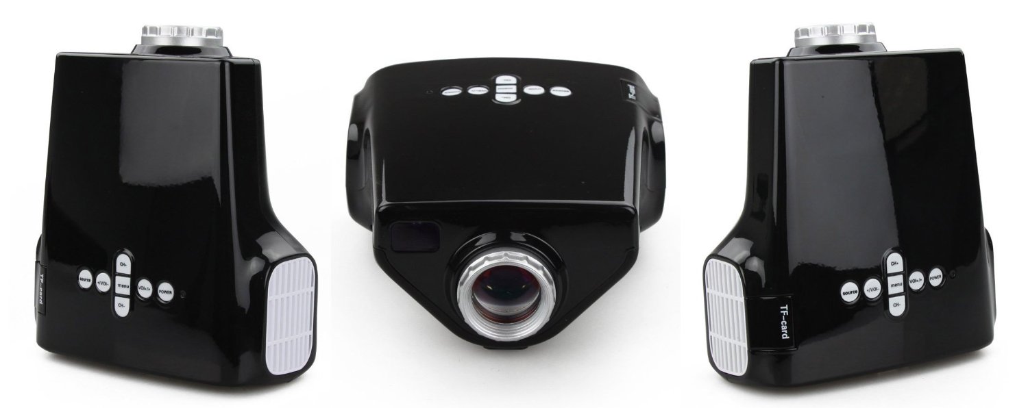 Black Mini HD Multimedia LED Projector With Nano Tripod
