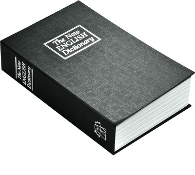 Metal Black Large Dictionary Book Style Cash Box Safe Locker