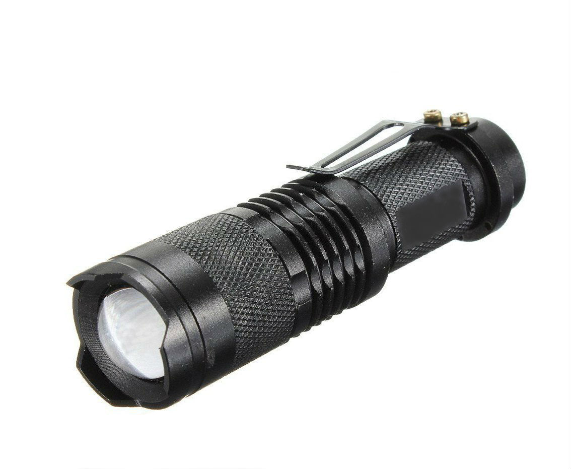 Black Pocket LED Mini Flashlight Torch