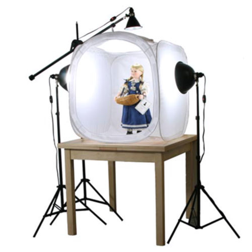 Round folding Photo Studio Tent Softbox Light Shooting Cube+Backdrops