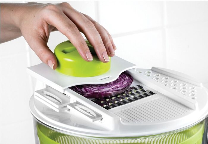 4 in1 Vegetable Salad Spinner with Slicer and Storage Lid