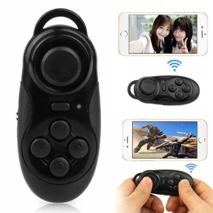 Black Portable Mini Bluetooth Gamepad & Selfie Shutter Remote