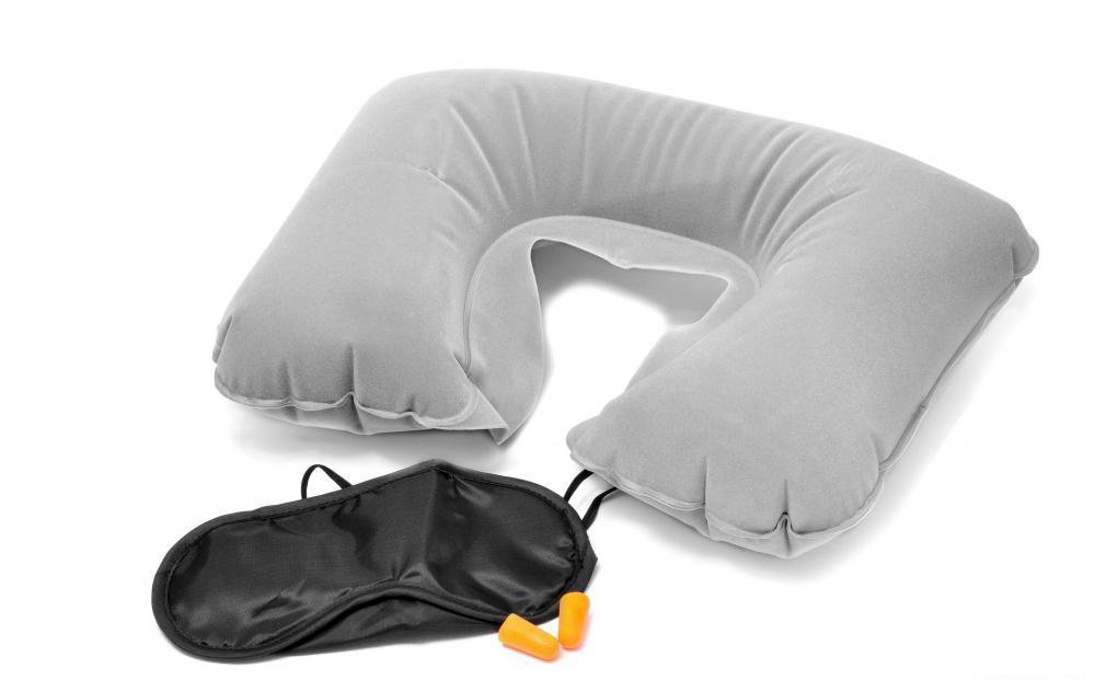 Inflatable Air Cushion, Eye Mask and 2 Ear Plug Neck Pillow