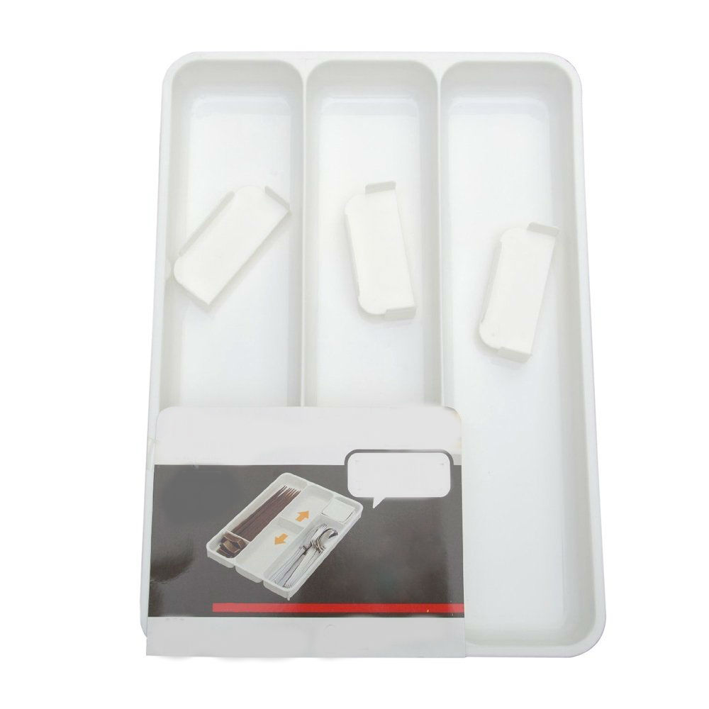 White Cutlery Tray Storage