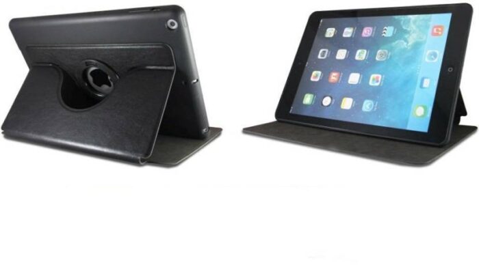 Black 360 Degree Leather Case Cover for Apple Ipad Air