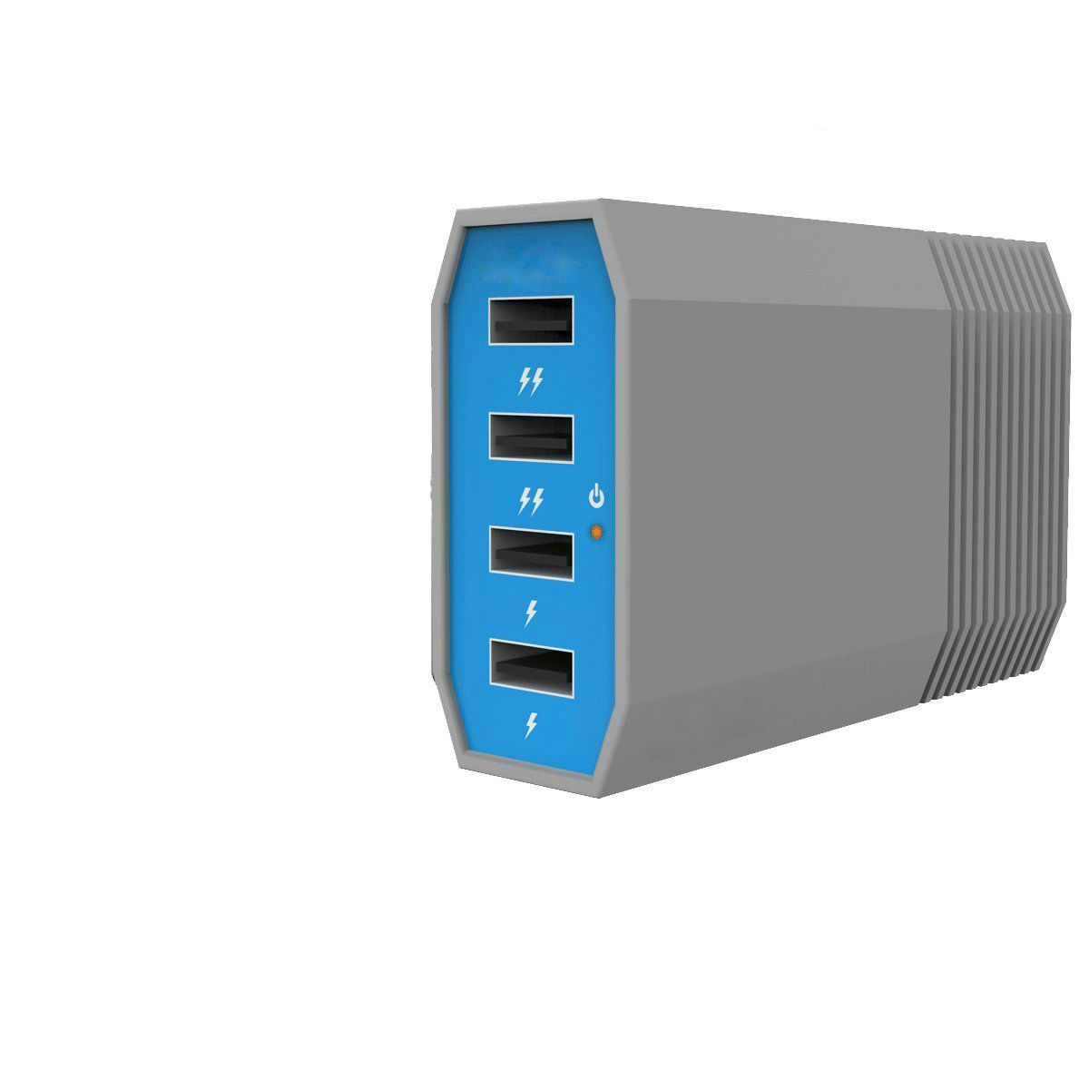 Blue Grey 4 Ports USB Charging Hub 6Amp