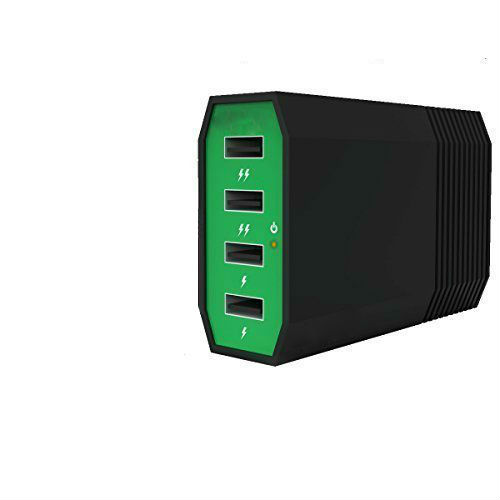 Green Black 4 Ports 6Amp USB Charging Hub