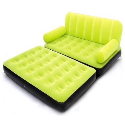 Green Double Velvet Sofa Cum Bed Air Lounge Inflatable