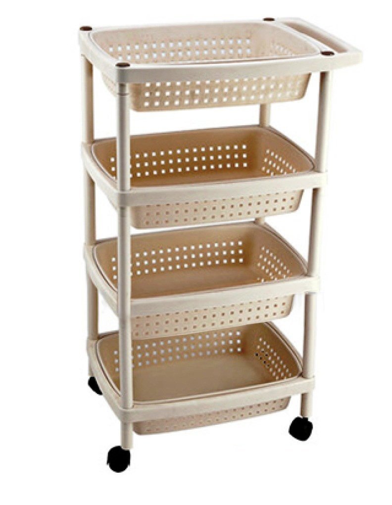 Multipurpose 4 Layer Home – Office Storage Rack With Wheels and Handle.