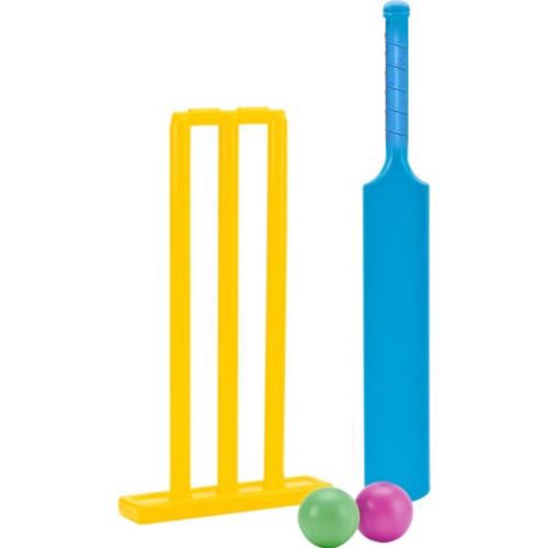 Plastic Cricket Bat Balls & Stumps Set.