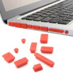 Red 13-Inch Rubberized Hard Case, Silicone Keyboard Guard & Anti dust Ports Cover with Retina Display Shell Cover for MacBook.