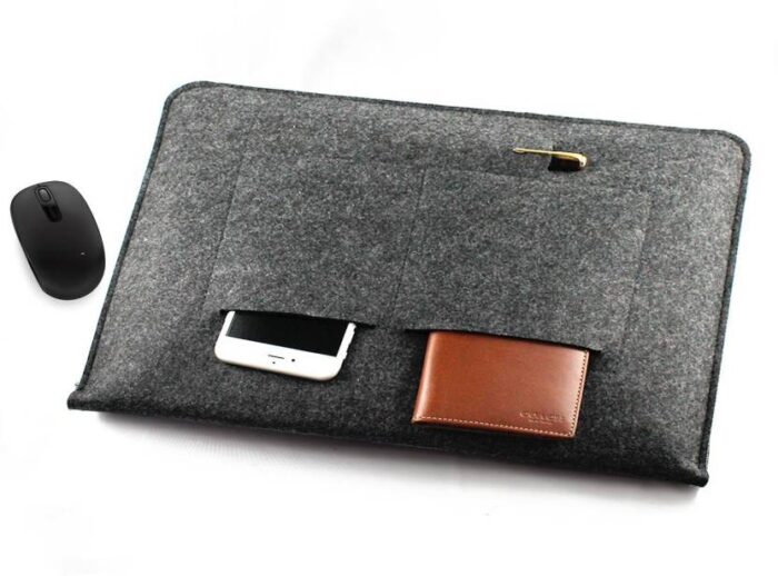 Slate Grey Felt Laptop Sleeve for 15-Inch MacBook Pro & Retina